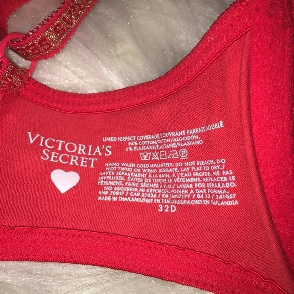 VICTORIA’S SECRET Sz 32D Red Polka Dot Bra - Picture 6 of 6